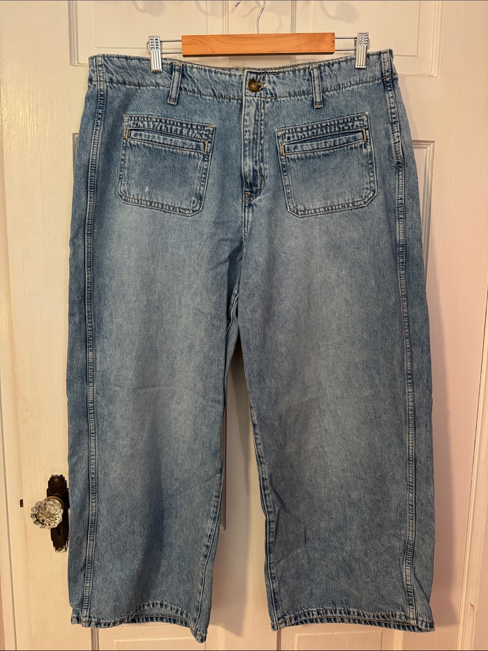 Old Navy High Rise Baggy Wide Leg Drapey Denim Jean Women's 16 P